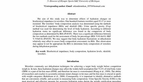 (PDF) Effects of hydration changes on body composition of wrestlers