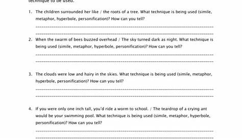 identify figurative language worksheet