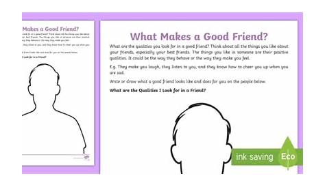 how to be a good friend worksheets