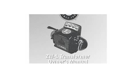 lionel zw transformer manual pdf