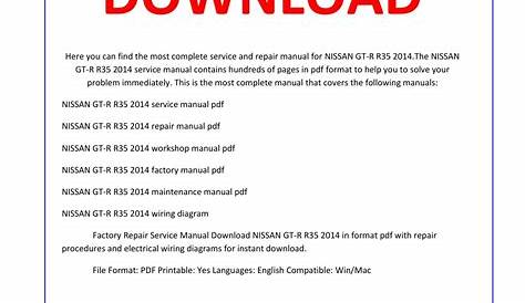 Nissan gt r r35 2014 service repair manual by service manual - Issuu