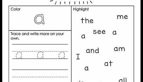 sight words worksheets for preschool