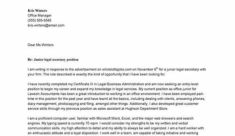 sample application letter for secretary without experience