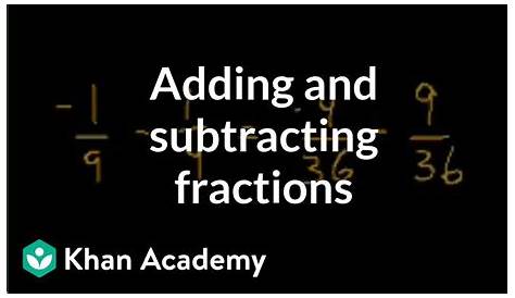 Adding and subtracting fractions | Fractions | Pre-Algebra | Khan