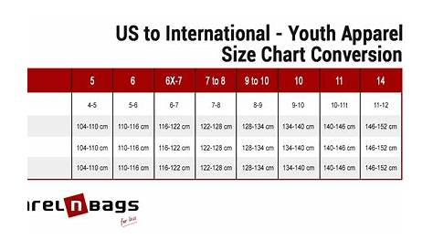 youth sweater size chart