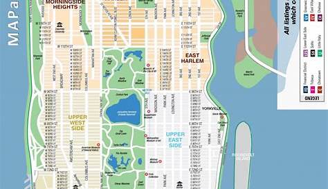 Printable map of Manhattan - Free printable map of Manhattan NYC (New
