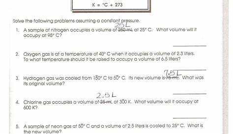 Ideal Gas Laws Worksheet Answer Key