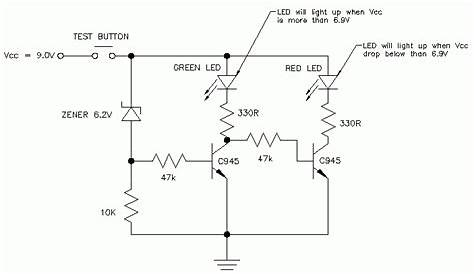 9V Low Battery Indicator Circuit - ElectroSchematics.com