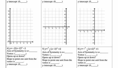 practice worksheets graphing quadratic functions in standard form answer key
