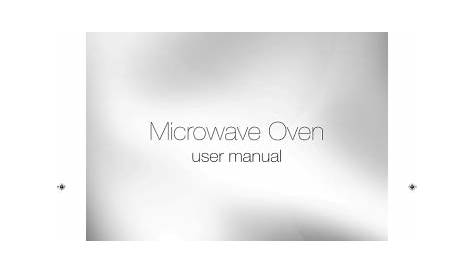 Microwave Oven user manual imagine the possibilities | Manualzz