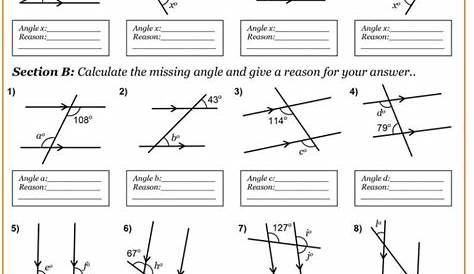Missing Angles Worksheet 7th Grade