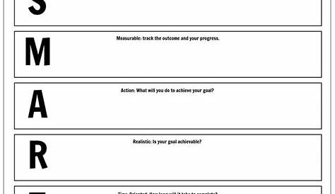 smart goals worksheets for students