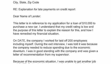 Letter Of Explanation Of Derogatory Credit - letter of explanation for