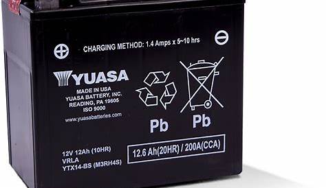 yuasa motorcycle battery chart