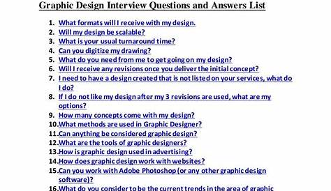 Graphic Designer Interview Questions And Answers Pdf - FerisGraphics