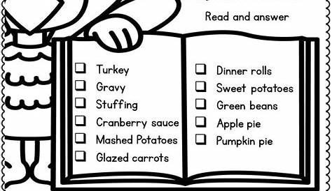 Thanksgiving Activities for First Grade Math Worksheets and Literacy