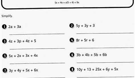 Combining Like Terms Practice Worksheet — db-excel.com