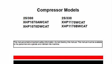 Ingersoll Rand Portable Compressor 25-330 Operating Maintenance Manual