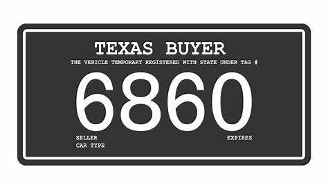 Texas Temporary License Plate Printable - Gridgit.com