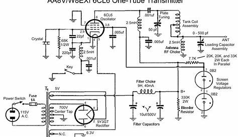 The AA8V/W8EXI 6CL6 One-Tube Transmitter - Schematic Diagrams and