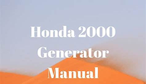 honda generator 3000 manual