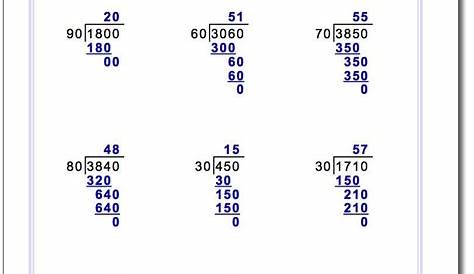 simple long division worksheets