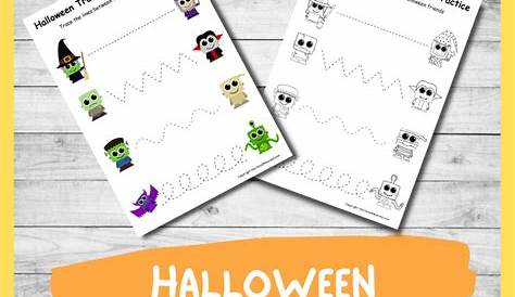 halloween trace worksheets