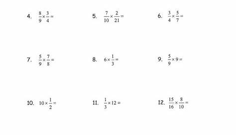 Easy Multiplication Fractions Worksheet