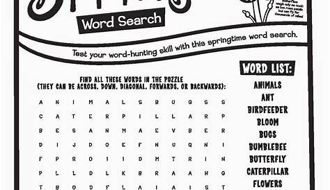 spring word searches free printable