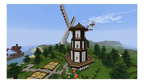 windmill with farm Minecraft Project