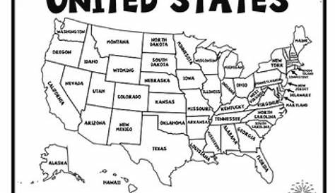 united states map worksheet