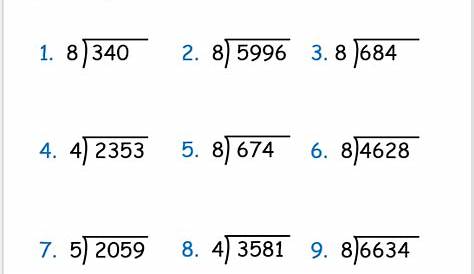 long division worksheet grade 5