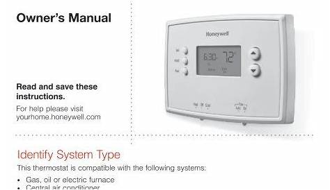 Honeywell Thermostat Instructions Rth221b1021