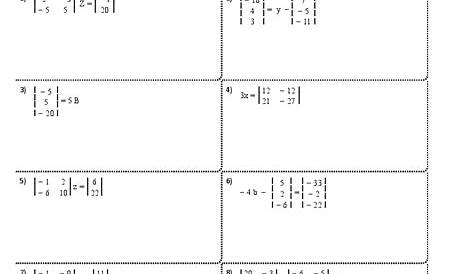 Matrix Equations worksheets