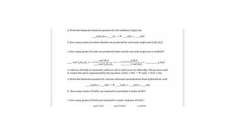 solution stoichiometry worksheets with answers