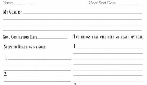 Health And Fitness Goals Worksheet - All Photos Fitness Tmimages.Org