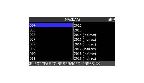TPMS diagnostic information – Mazda 3 2004-2019 - ATEQ-TPMS
