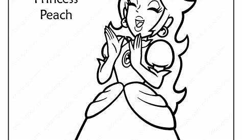 Free Printable Princess Peach Pdf Coloring Page