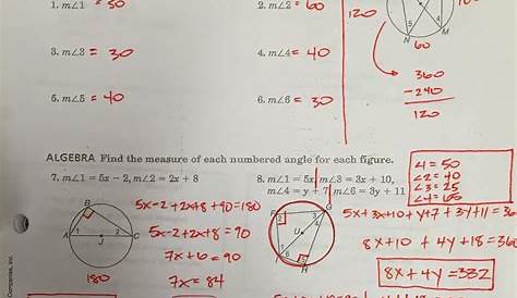 Practice Inscribed Angles Worksheet Answers