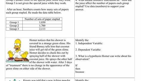 identify the controls and variables worksheets