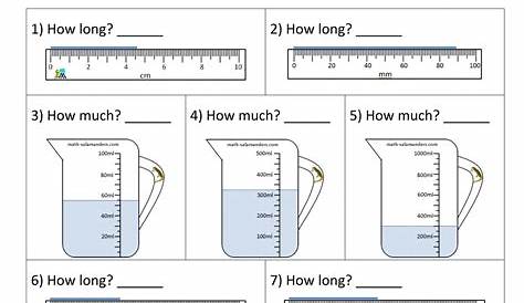 liquid measurement worksheet