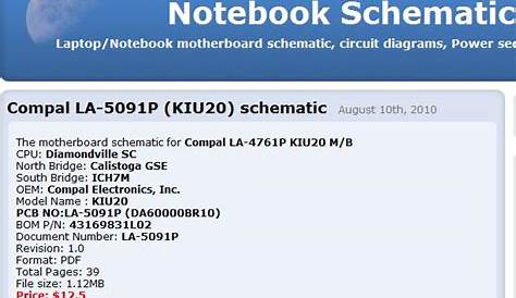 Notebook Schematic For Sale | Electronics Repair And Technology News