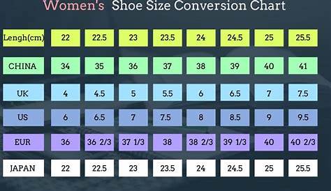 women's printable shoe size chart women's