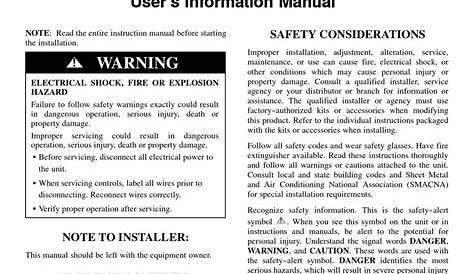 CARRIER 48HC USER'S INFORMATION MANUAL Pdf Download | ManualsLib