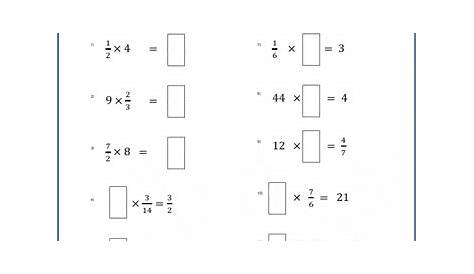 multiplying fractions and whole numbers worksheets