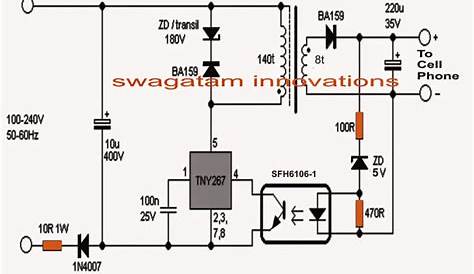 220v cell phone charger circuit diagram