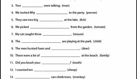 irregular plural nouns worksheets