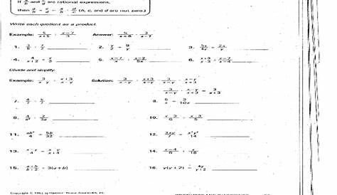 Solving Rational Equations Worksheet Rosenvoile.com - Worksheet