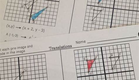 Translations On The Coordinate Plane Worksheets Answers