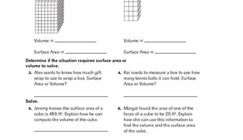 Surface Area Problems Worksheet